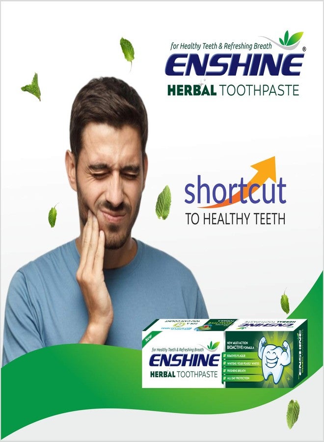 Enshine Oral Care Combo Pack of 5- Herbal Toothpaste (2)100g Each) |Sensitive Toothpaste50g | 2 pc Advance Plus Toothbrush For Helps to Make Teeth Whitening and Relief from Sensitivity | Complete Oral Care Solution Helps to Fight Cavity - Image 4